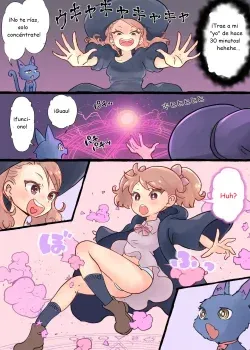 A story about a futanari witch who summons her past self with summoning magic and has sex with her s